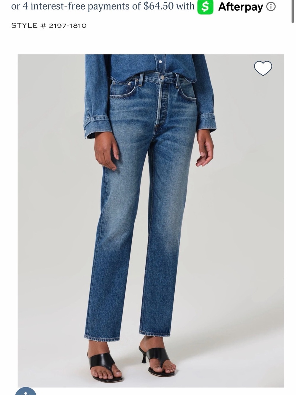 Citizens of Humanity Blaine High Rise Straight Leg Jeans Blue Size 31